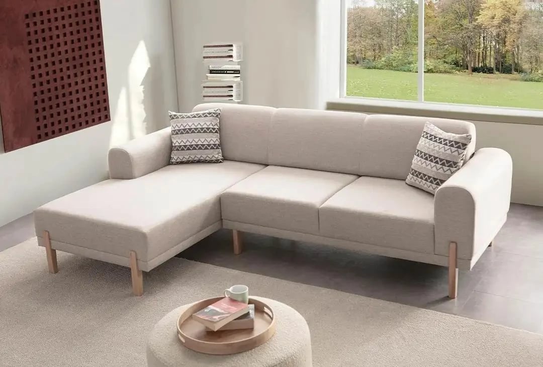 Kënd-sofë krevati Atelier del Sofa, mocha relax majtas, krem