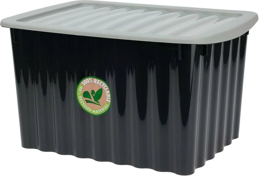 Kuti ruajtëse KOOPMAN me kapak, Y35x60x40cm, e zezë