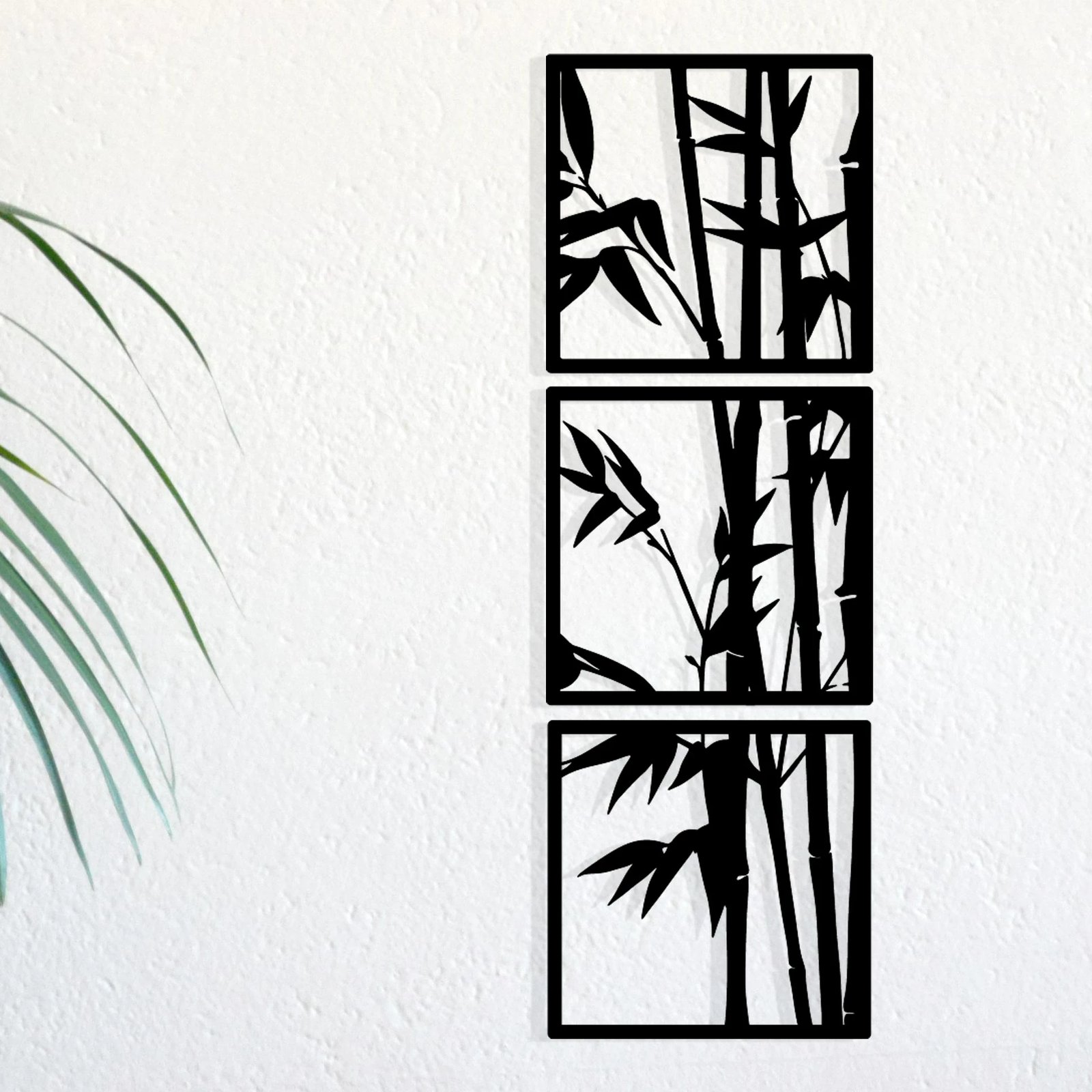 Aksesor dekorativ metalik për mur, Wallity Tuyunju, ngjyrë e zezë, 36x110cm