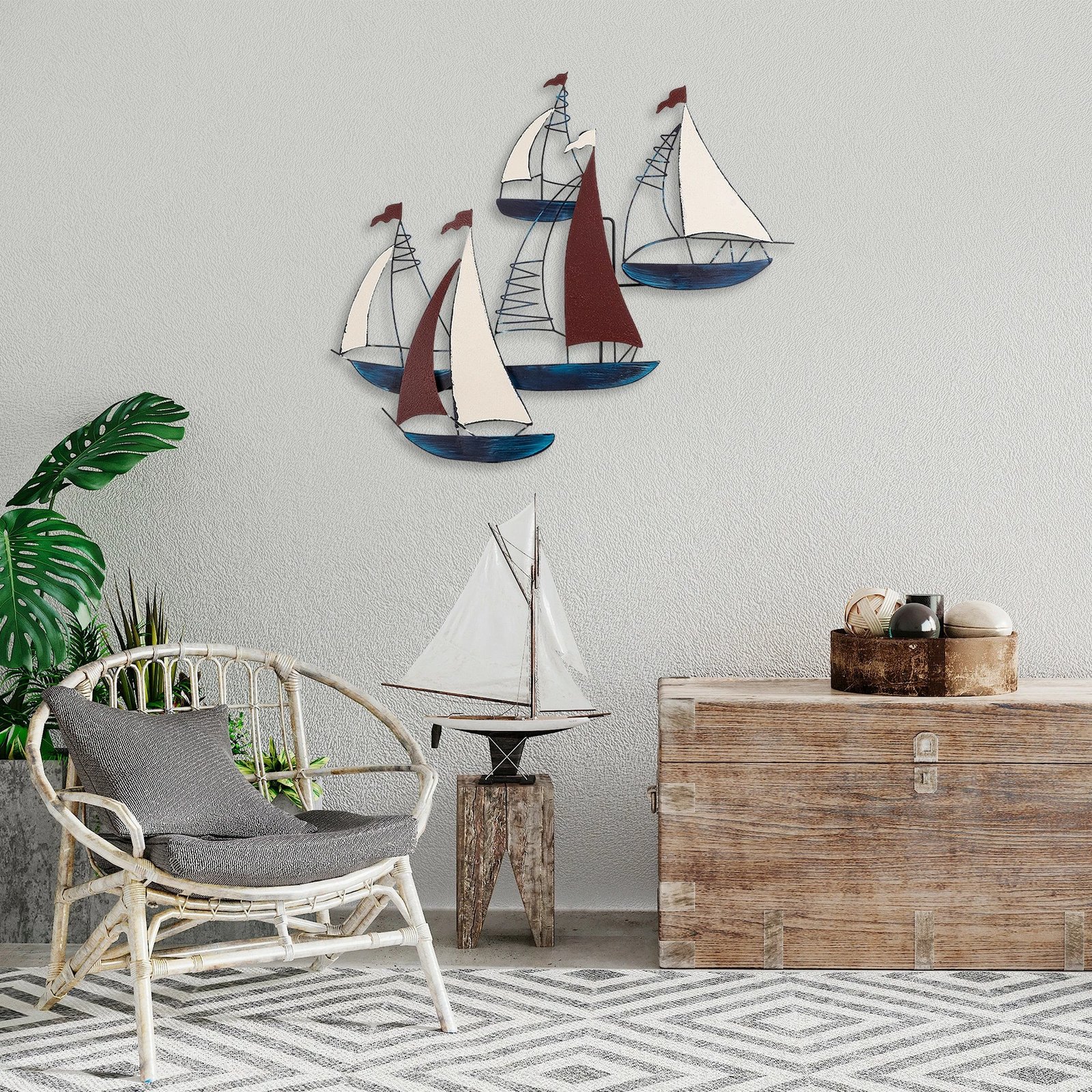 Aksesor dekorativ metalik për mur Wallity, Kadirga