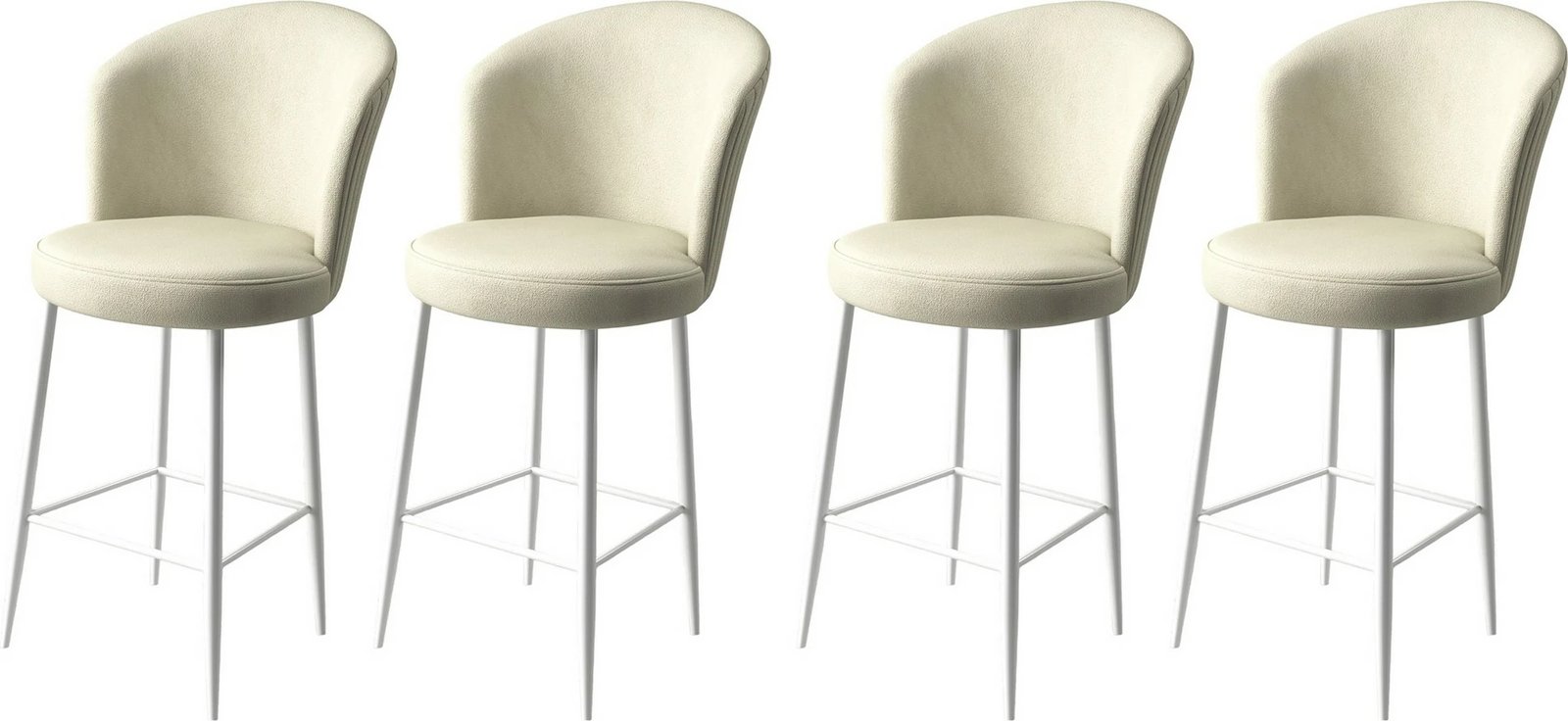 Set karrigesh për bar (4 copë), Hanah Home, Alte, krem, e bardhë