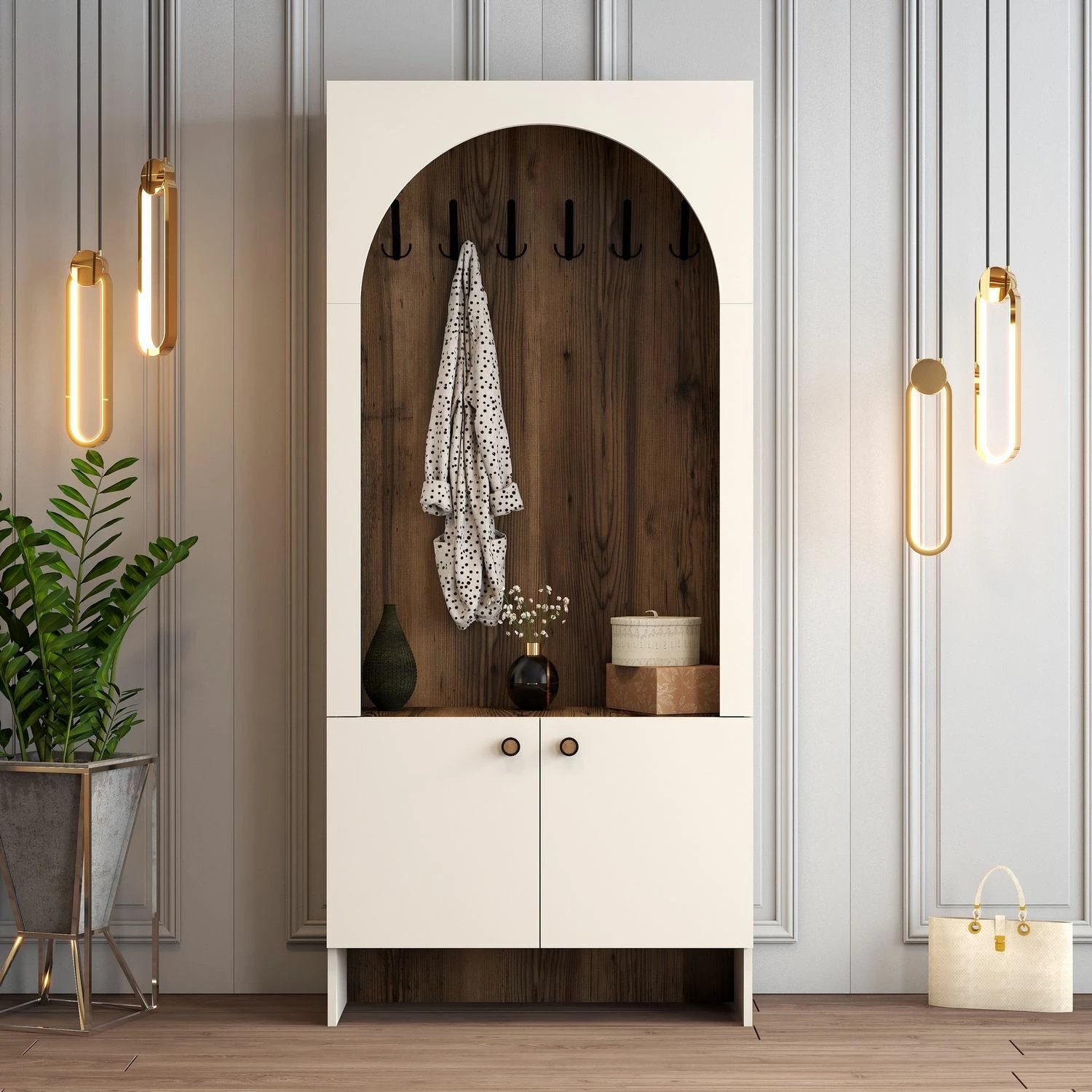 Stendë për korridor, Skye Decor, Palermo K, krem dhe arre