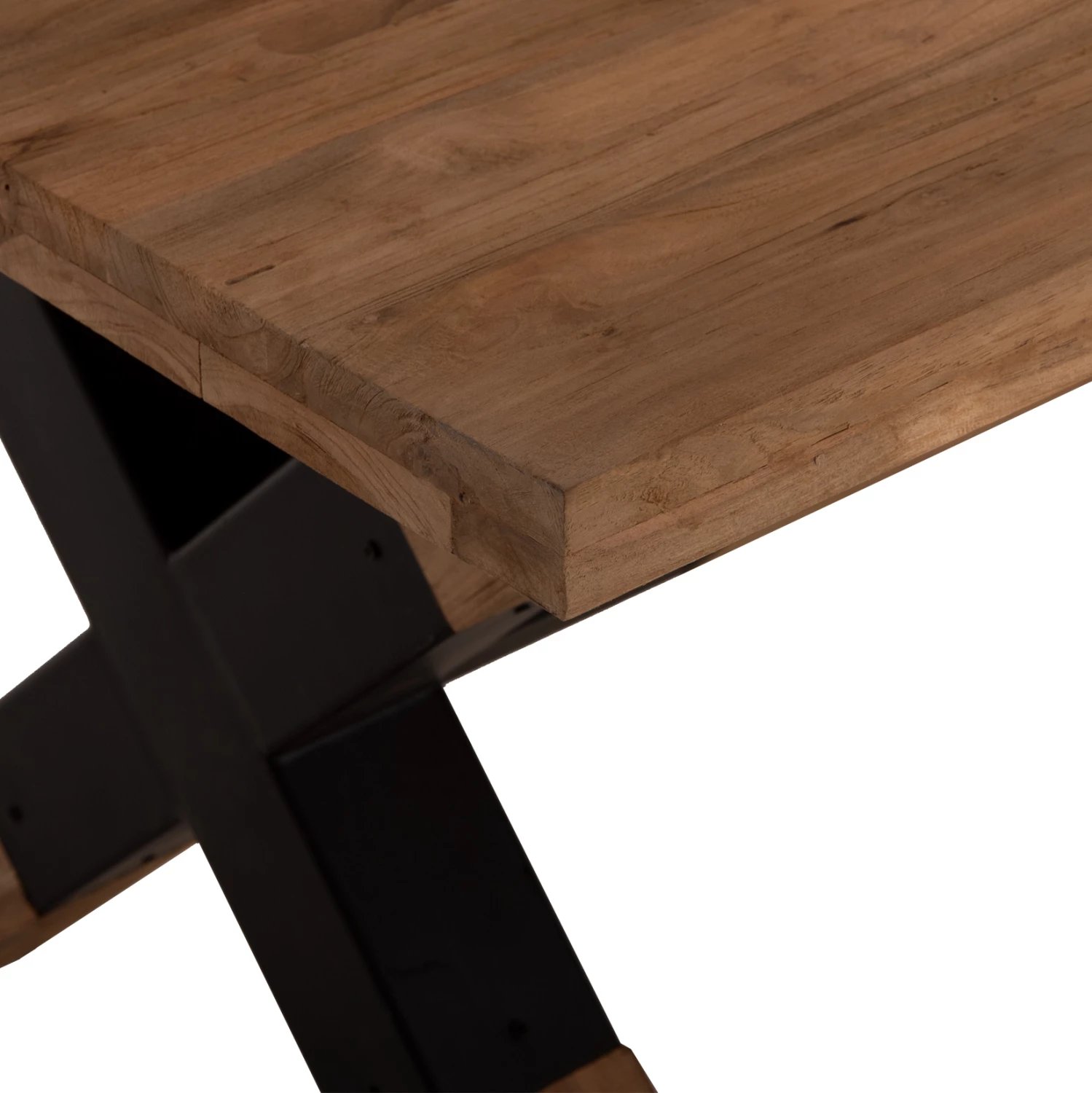 Tavolinë ngrënieje KATTE FH9557 dru TEAK i ricikluar, këmbë metalike, 250x100x78H cm