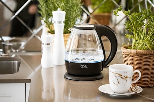 Çajnik elektrik xhami, Adler AD 1224, 1.5 L, 2200W, ndriçim LED, i zi