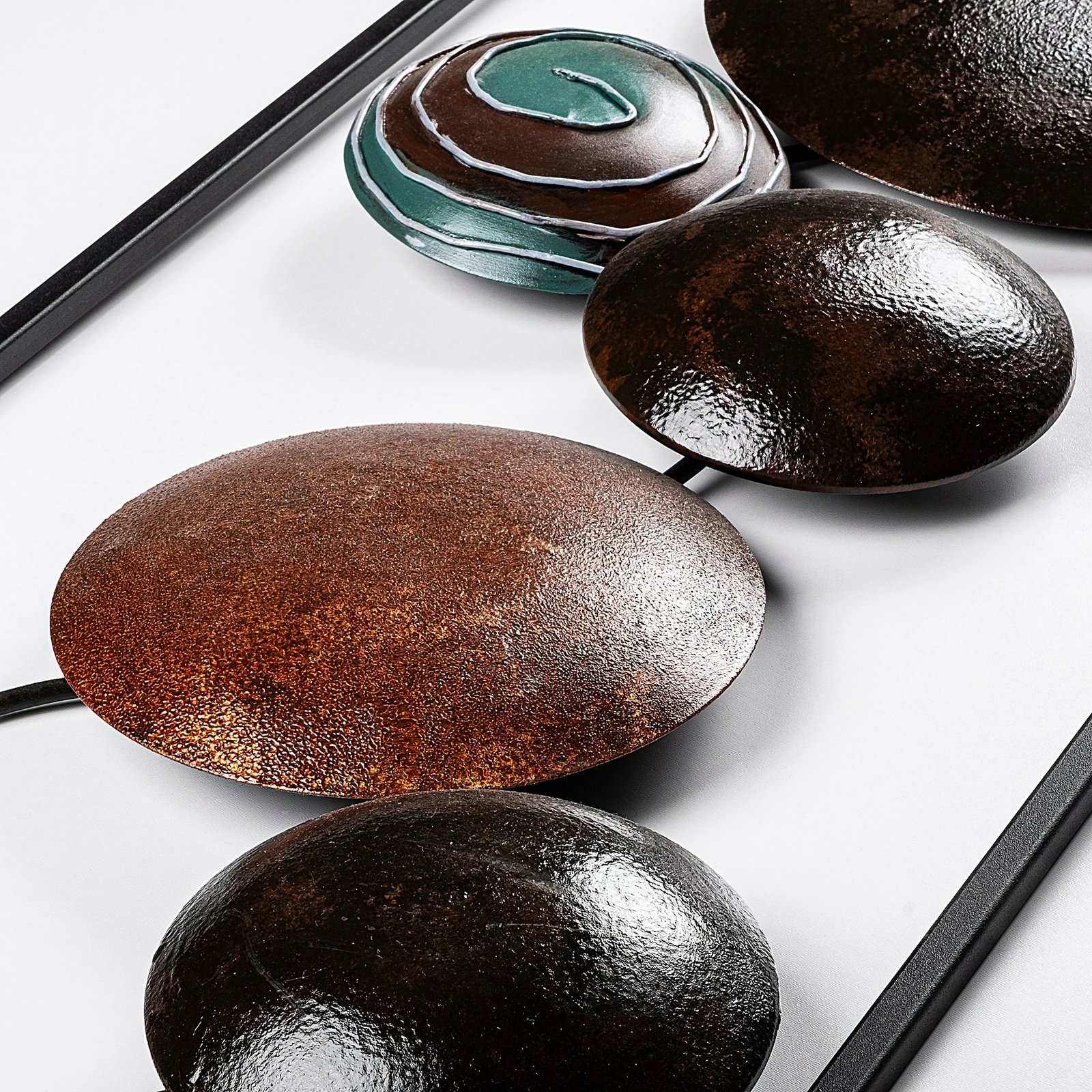 Aksesor dekorativ metalik për mur, Wallity, teksturë, 2 copë