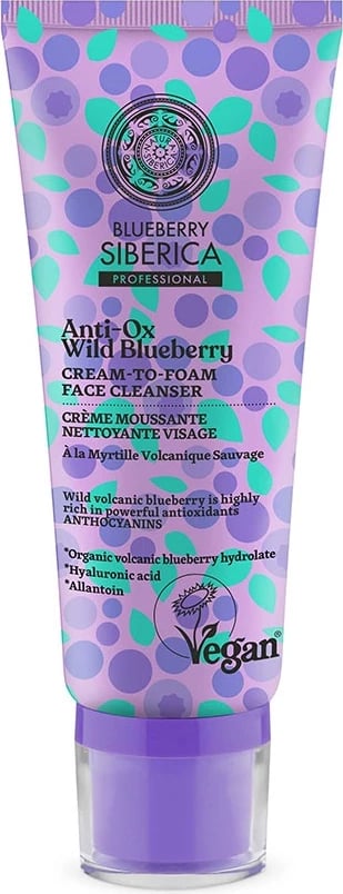 Schiumë pastruese për fytyrë për femra Natura Siberica Blueberry Siberica Vegan Creamy, 100ml