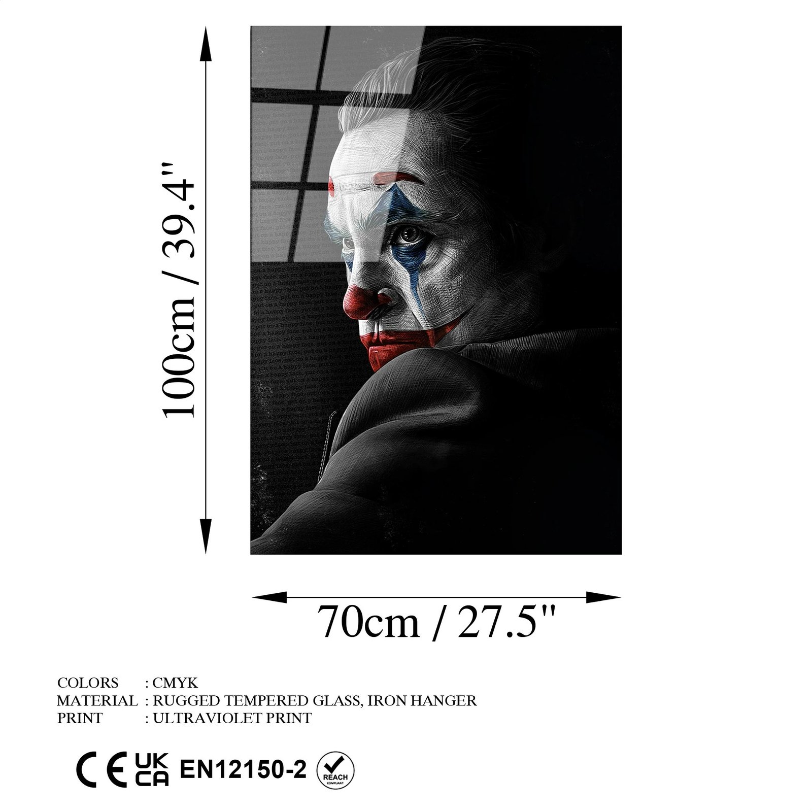 Pikturë dekorative prej xhami të temperuar, shumëngjyrëshe, Wallity UV-140, 70x100cm