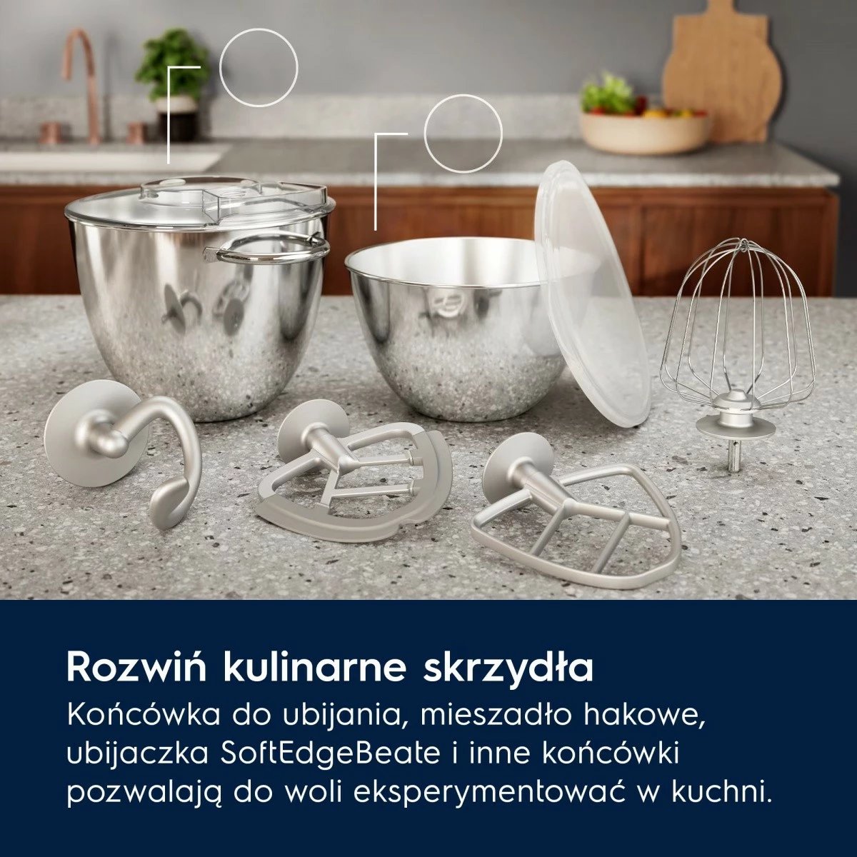 Robot kuzhine planetar, Electrolux, E6KM1-4PPT, 1200 W, 2 tasë 6L/4L, 10 shpejtësi, argjend