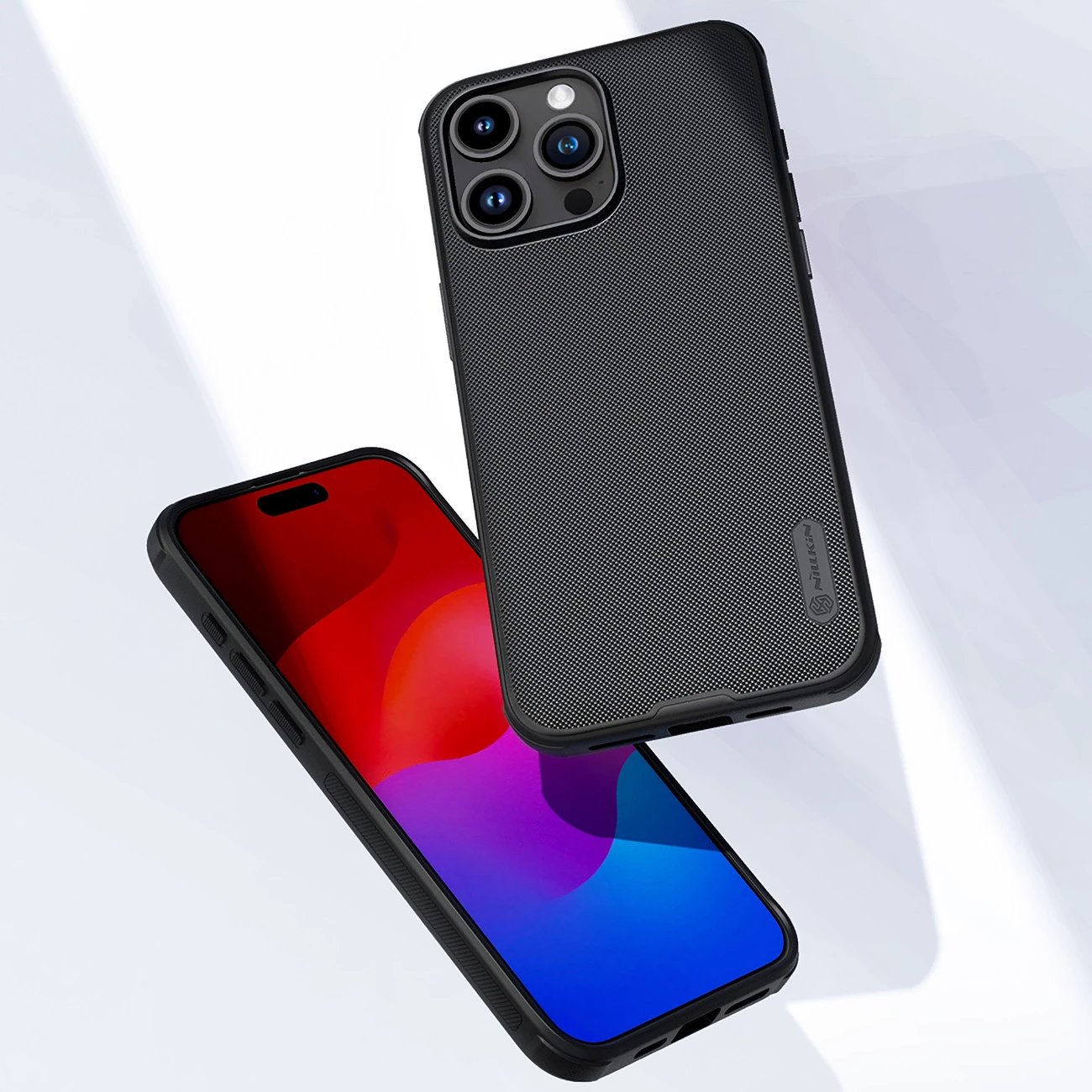 Mbështjellës Nillkin Super Frosted Shield Pro Magnetic për iPhone 15 Pro Max, i zi