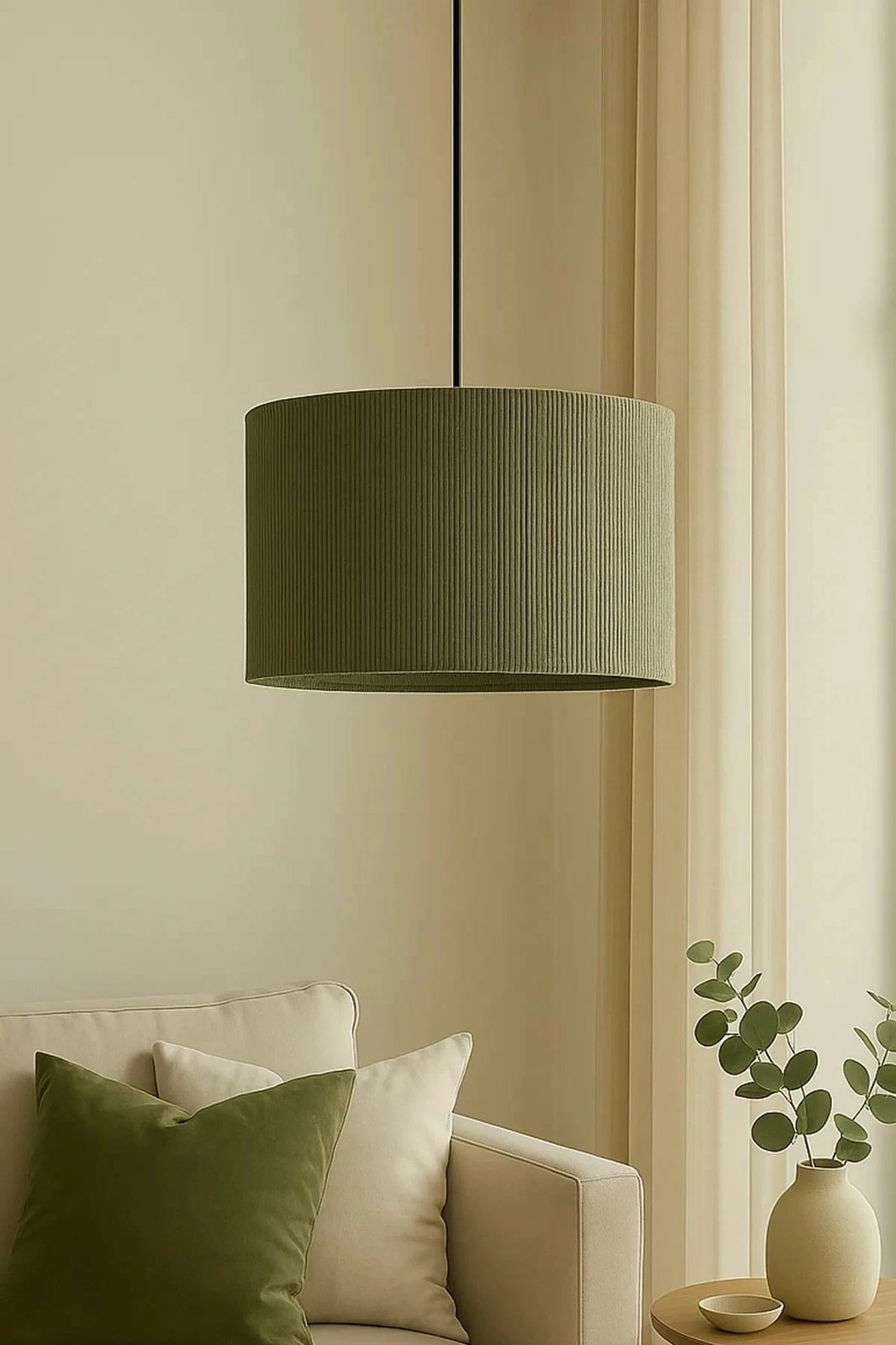 Llambë tavani Opviq, BK084, rafia e gjelbër, lartësi e rregullueshme