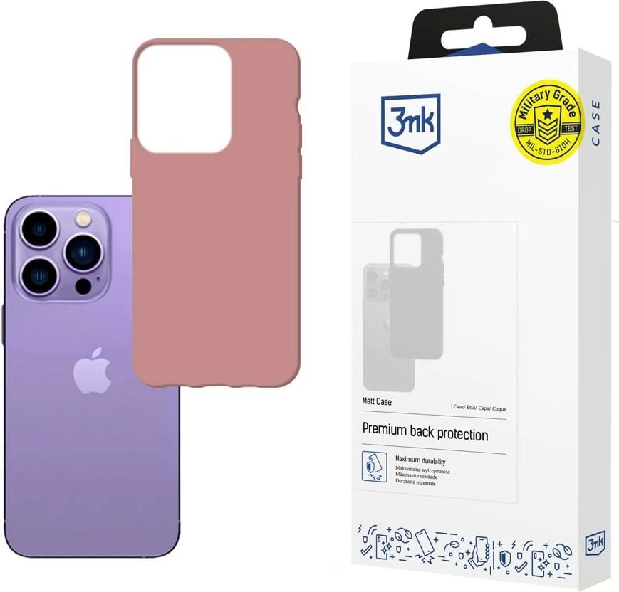 Mbështjellës 3mk Matt Case për iPhone 14 Pro Max, Rozë