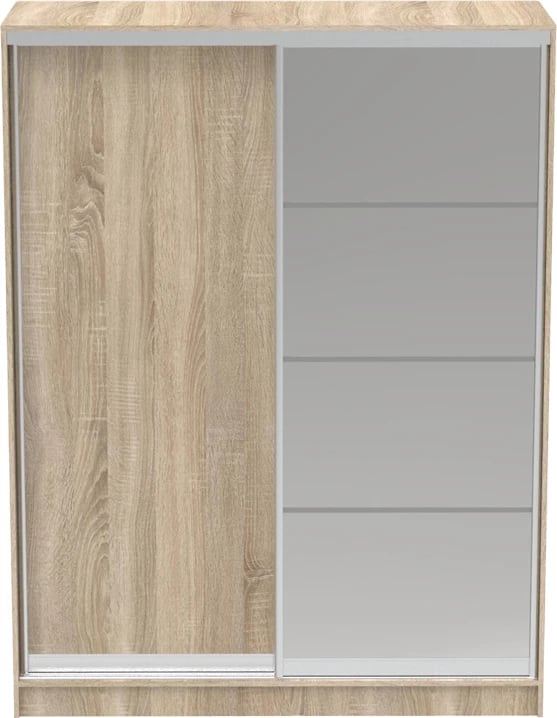 Dollap rrëshqitës dy-fletësh me pasqyrë, ngjyrë sonoma, 160x60x220cm