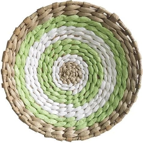 Tabakë dekorative Boho NEXT Ø30cm, natyrale/e bardhë/e gjelbër