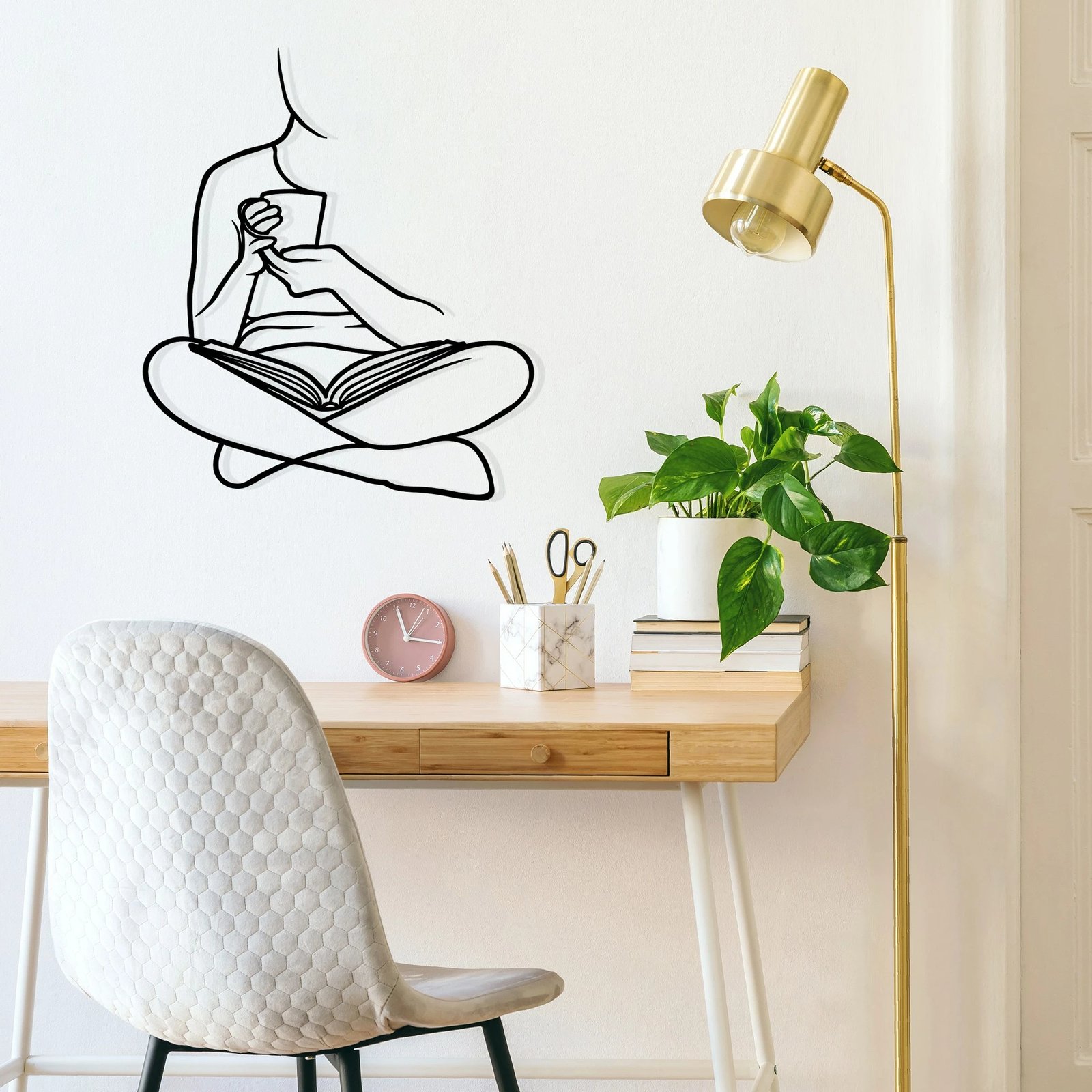 Aksesor dekorativ metalik për mur, Wallity Alegria, ngjyrë e zezë, 44.5x52cm