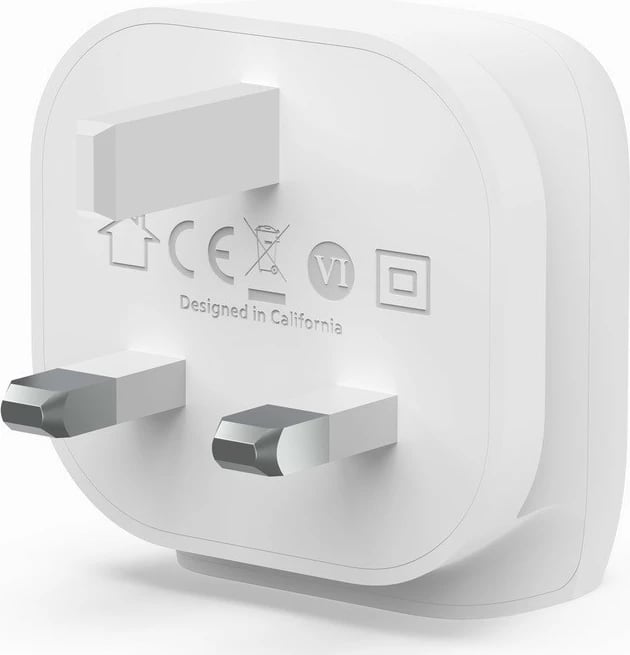 Karikues muri USB-C, Belkin, WCA006vf1MWH-B6, PD PPS 20W, i bardhë, me kabllo USB-C në USB-C 1m