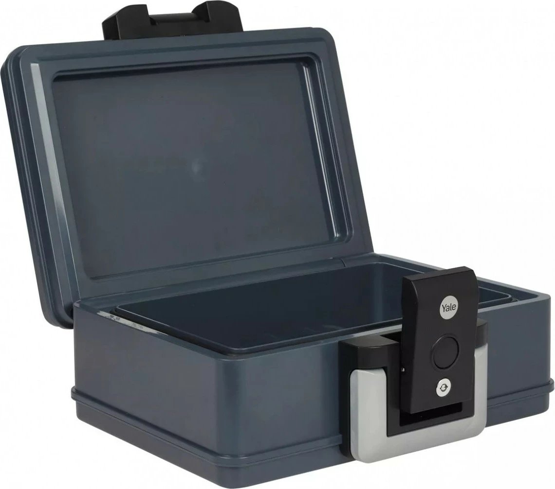 Kasafortë e vogël YALE HOME YFWC/154/KB1, rezistente ndaj zjarrit dhe ujit, 5L, e zezë/grafit/argjend Kasafortë e vogël YALE HOME YFWC/154/KB1, rezistente ndaj zjarrit dhe ujit, 5L, e zezë/grafit/argjend