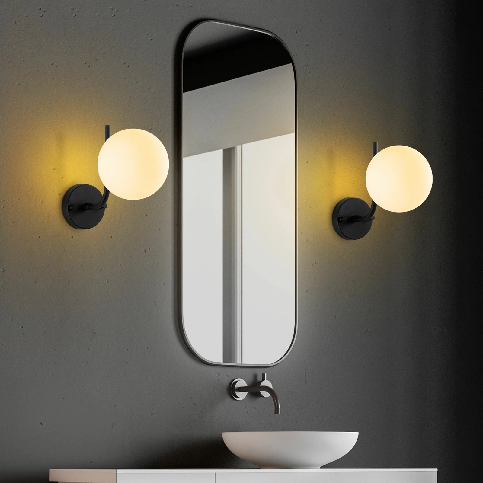 Llambë muri Opviq, Antler - 15016, metal e zi, kapak qelqi, 15x29x23cm Llambë muri Opviq, Antler - 15016, metal e zi, kapak qelqi, 15x29x23cm