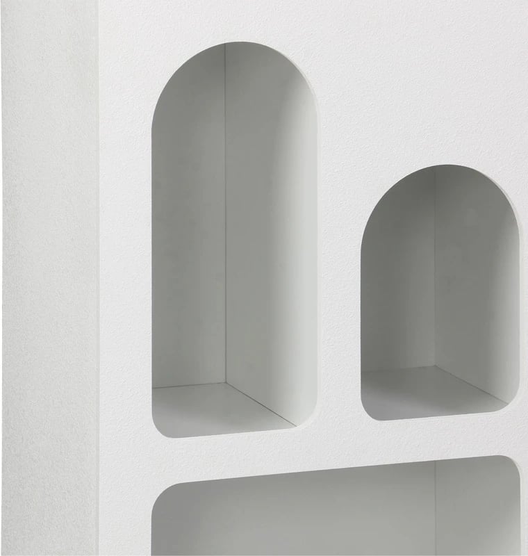 Raft librash Emersi, MDF, ngjyrë e bardhë, 48x35x180cm