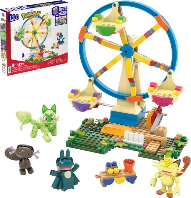 Set ndërtimi Mega Bloks Pokémon Ferris Wheel HXF80, 393 pjesë, plastikë
