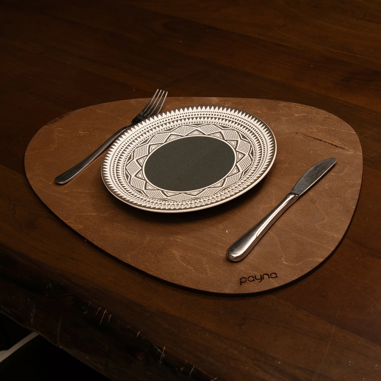 Set nënshkues druri për tavolinë (4 copë), Hermia Concept, dardhë - wenge