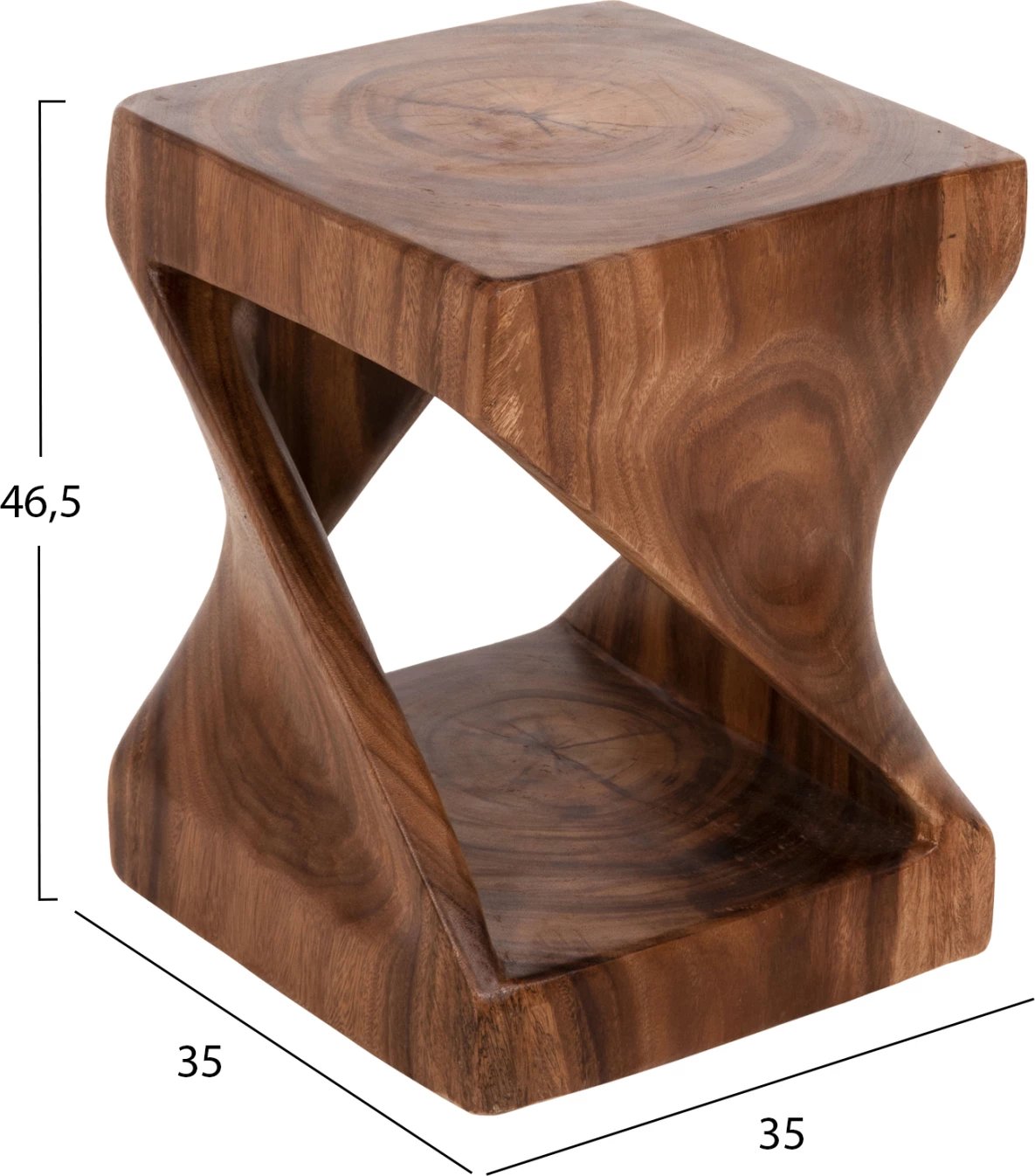 Karrige për bar GEBO FH9754, dru suar, ngjyrë arre, 35x35x46.5 cm