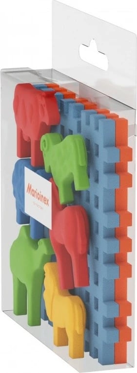 Set lodrash ndërtimi Marioinex Mini Waffle Blocks Animals me bazë, 8 pjesë, shumëngjyrëshe