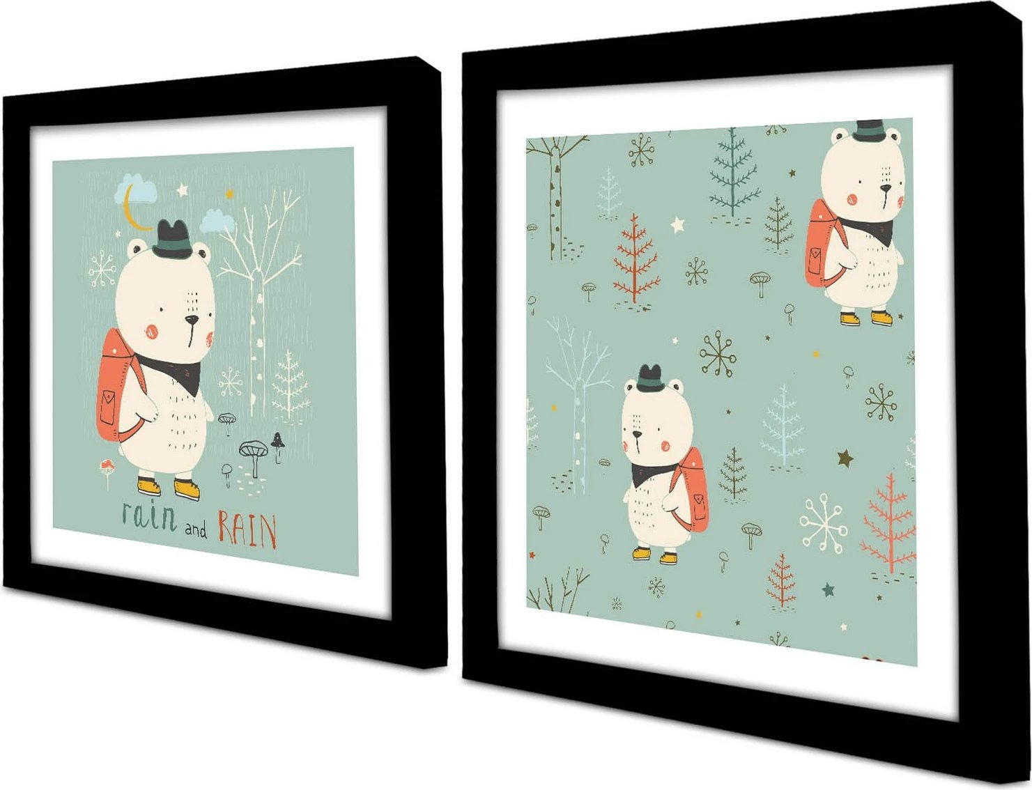 Piktura dekorative me kornizë MDF (2 copë), Wallity, 2P3333SCT-003