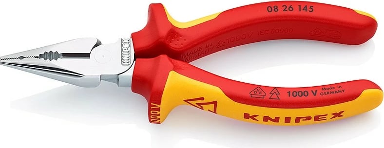 Knipex pinceta gjilpërore 145mm metal/plastik portokalli/kuqe