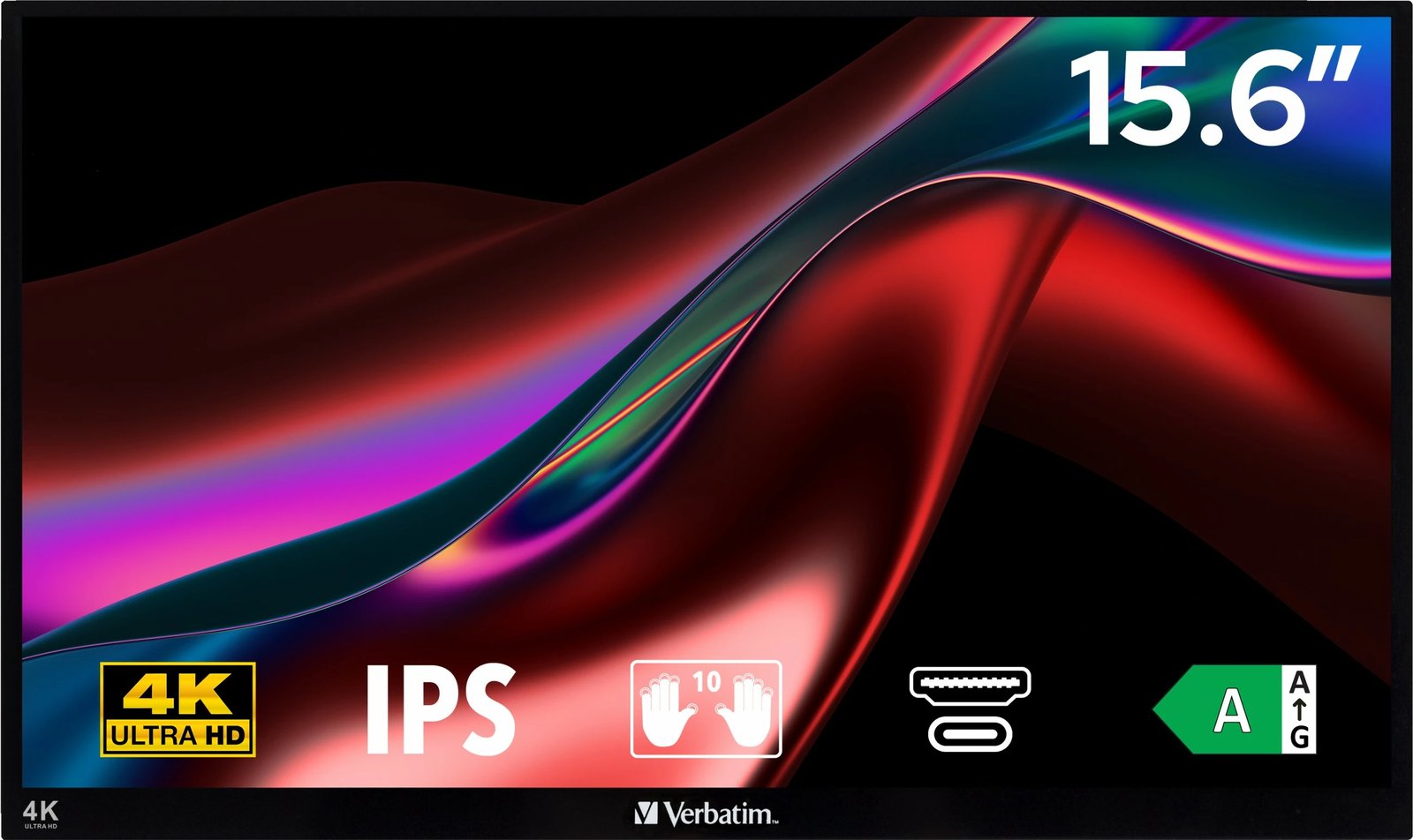 Monitor portativ touchscreen Verbatim 15.6 inch 4K Ultra HD, USB-C, HDMI, i zi
