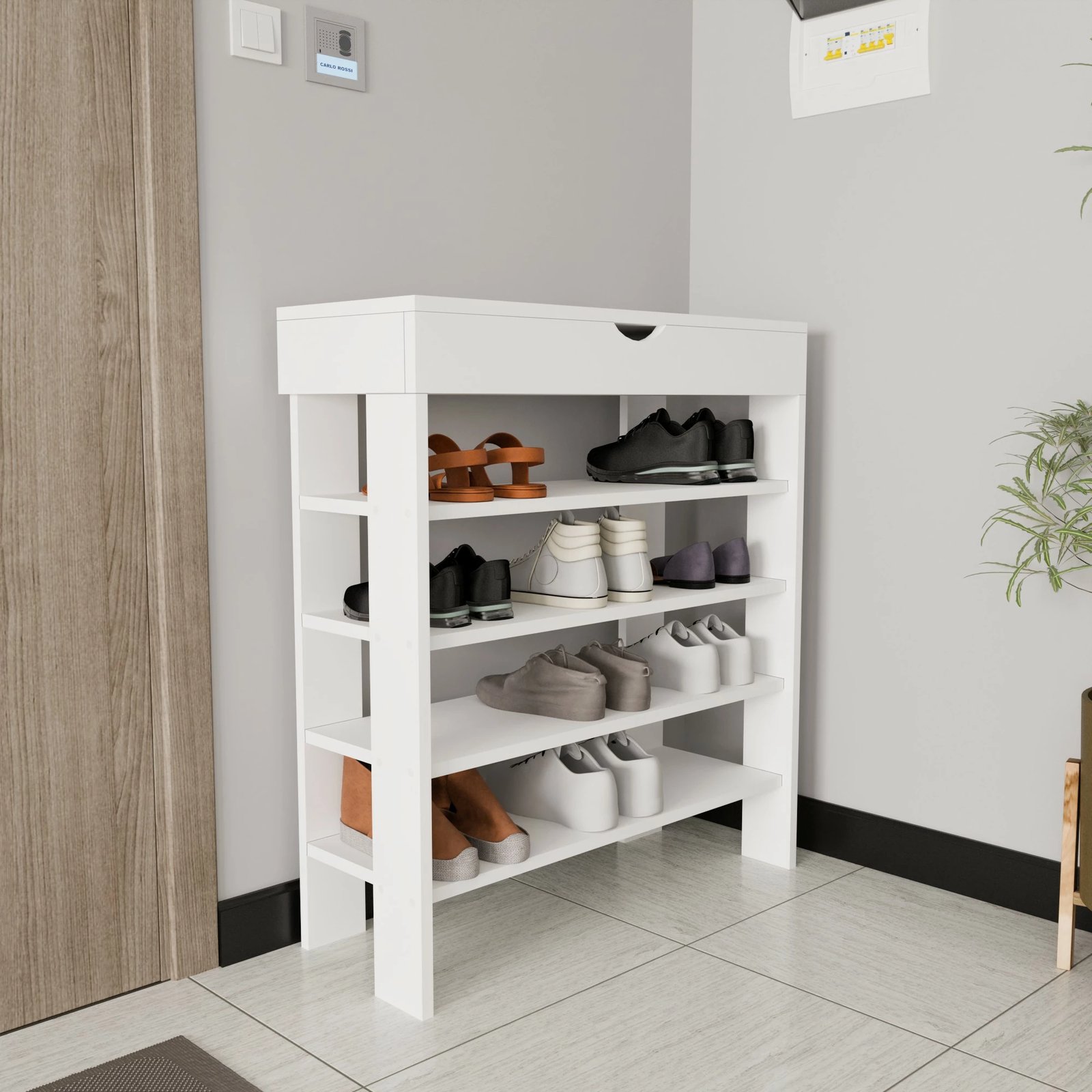 Dollap për këpuca Hanah Home, ngjyrë e bardhë, Royal