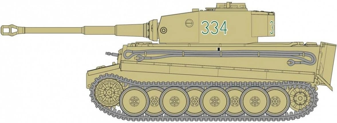 Set model plastik Airfix Tiger I 1:72, 39 pjesë, me ngjyra dhe ngjitës