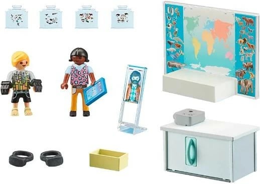 Set figurina Playmobil City Life 71330 Virtual Classroom, 17 copë