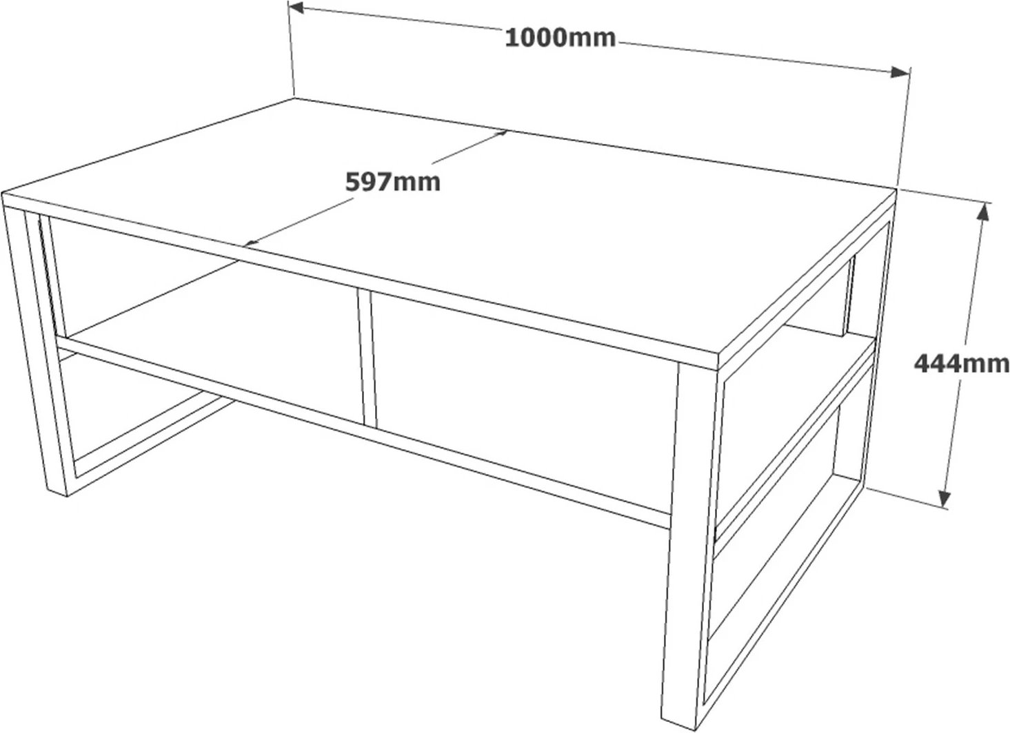 Tavolinë kafeje Skye Decor, argjend, Ml34-Rg