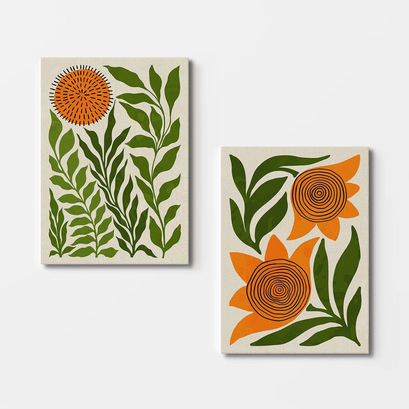 Piktura dekorative në kanavacë, 2 copë, Wallity, 50x70cm