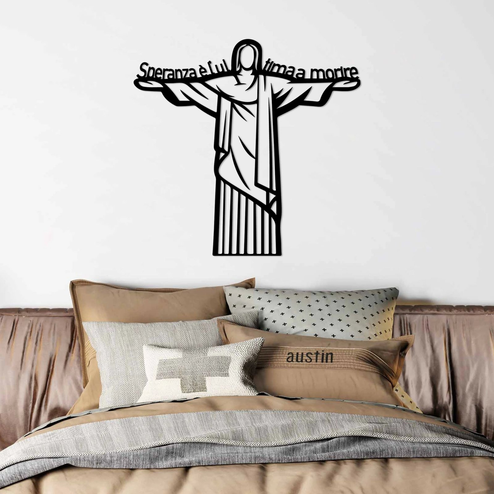 Aksesor dekorativ metalik për mur, Wallity La Speranza 4, ngjyrë e zezë, 56x54cm