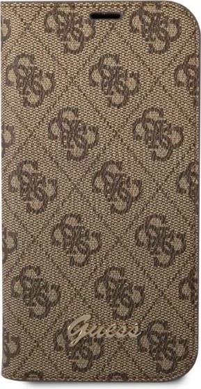 Mbështjellës Guess Bookcase 4G Vintage Gold Logo për iPhone 14, 6.1", Kafe