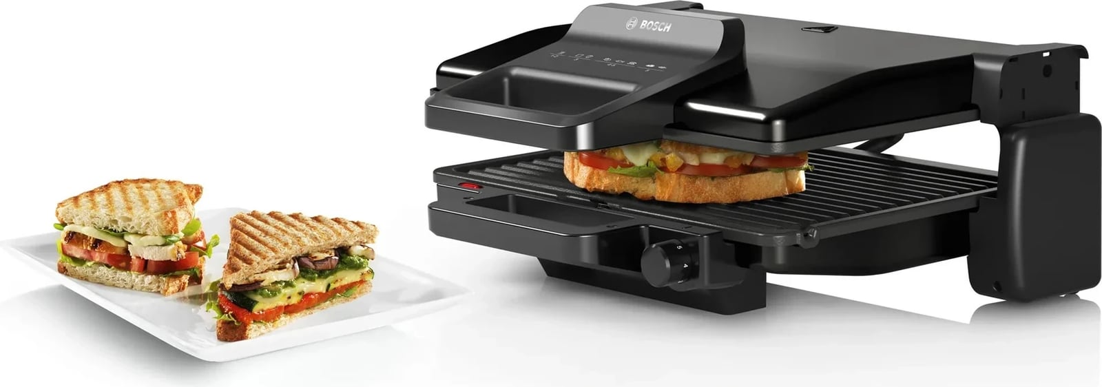 Grill kontakti Bosch TCG3323, 2000 W, Alumini