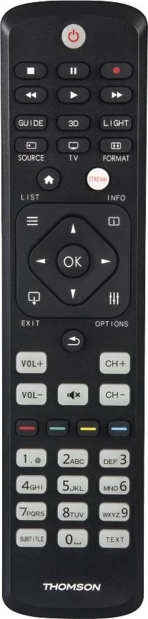 Kontrollues i largët për TV Philips nga Thomson, i zi