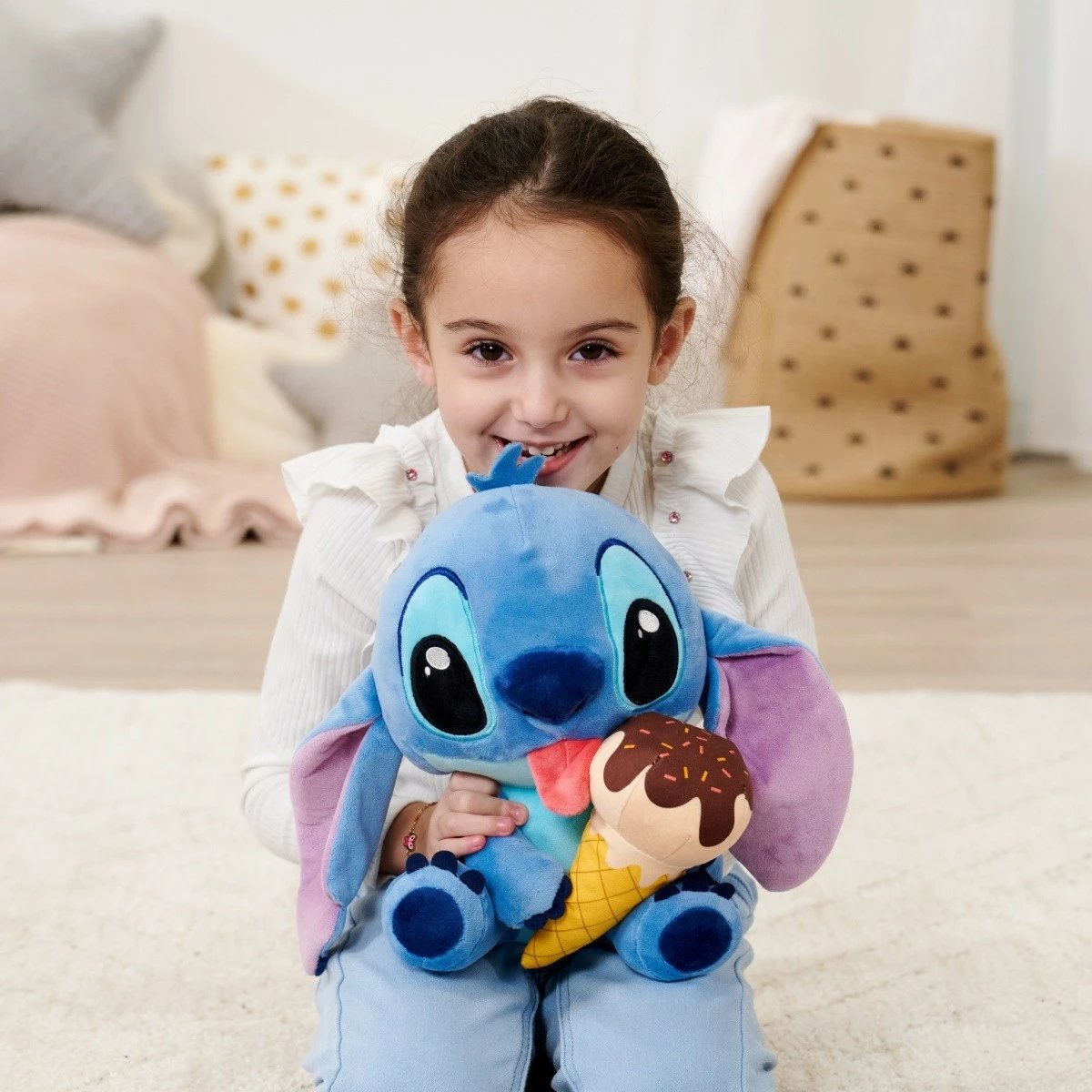 Lodër pelushi Simba Stitch me akullore, 25 cm, multikolor