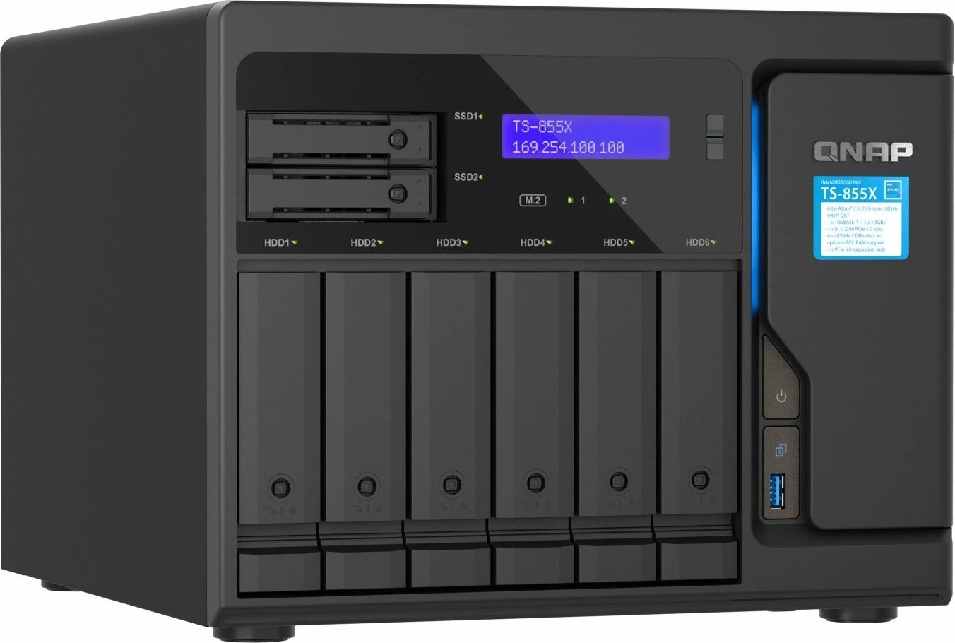 NAS QNAP TS-855X-8G, Intel Atom C5125, 8GB RAM DDR4, 8 slote HDD/SSD, i zi