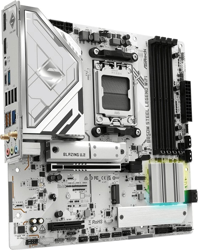 Pllakë amë ASRock B850M Steel Legend WiFi, Socket AM5, DDR5, Wi-Fi 7, e bardhë
