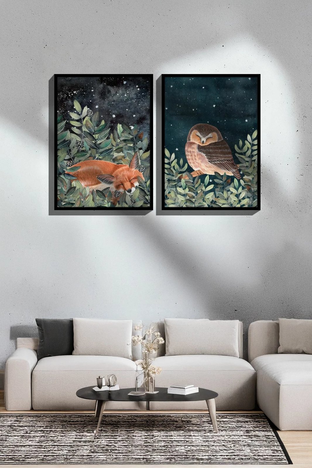 Pikturë dekorative me kornizë (2 copë), Wallity, Ersy2Lımodel33-Sıyah