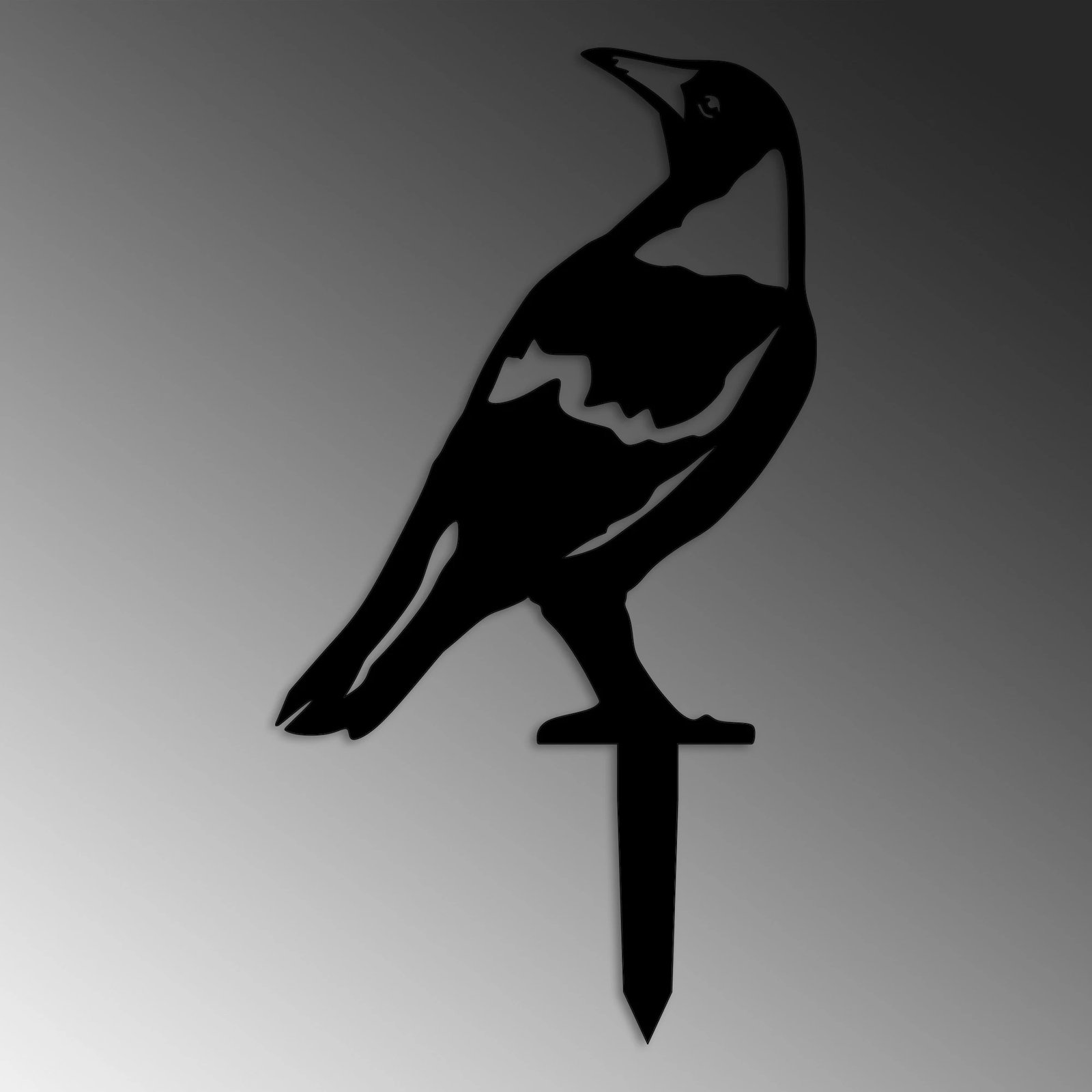 Objekt dekorativ për kopsht, dizajn Aberto, Zogu 01, ngjyrë e zezë, 50x27cm