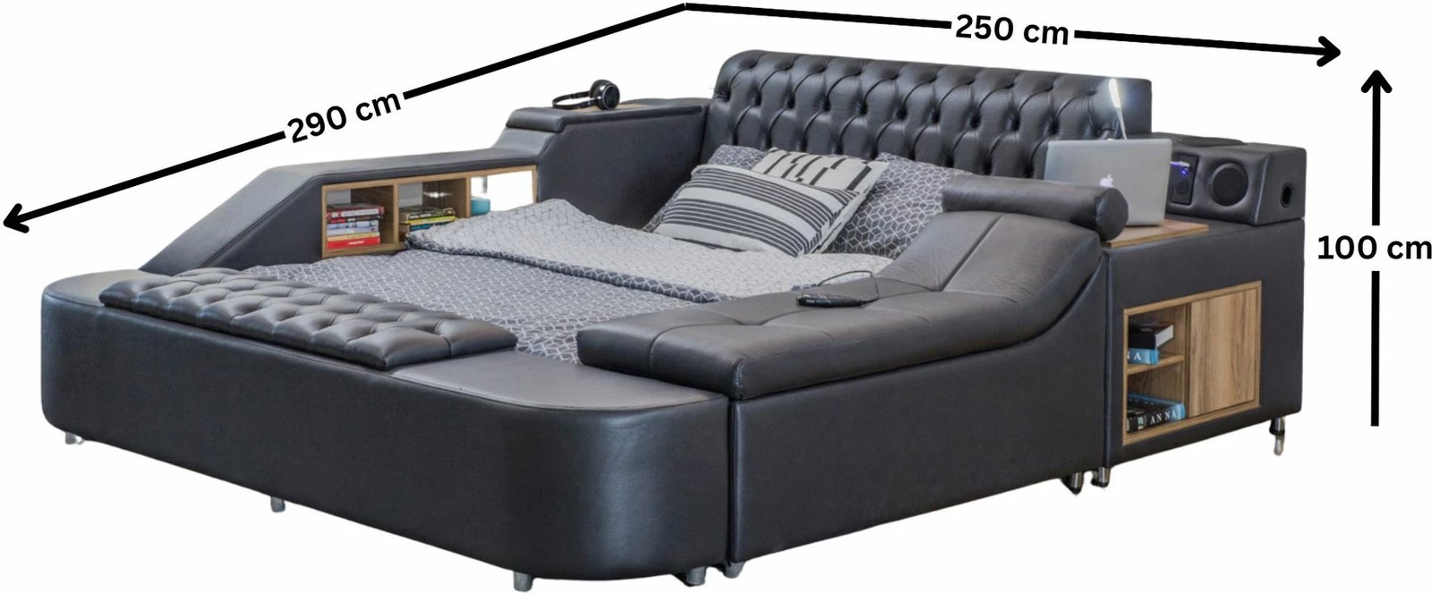 Krevat dopio, ngjyrë e zezë, Skye Decor Dorwell Smart