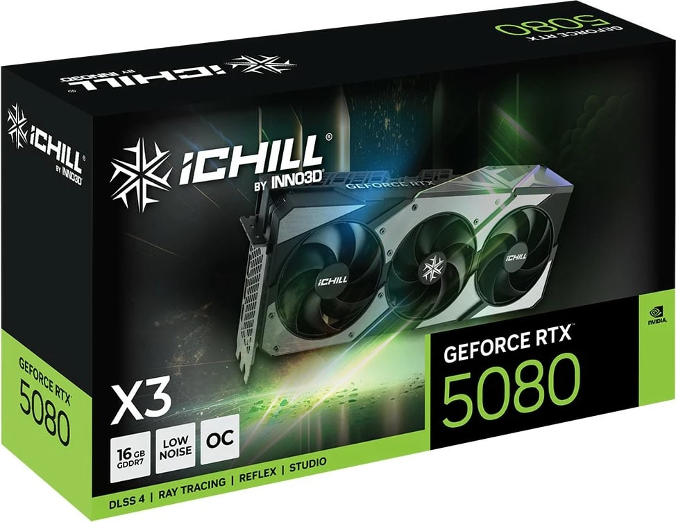 Kartelë grafike Inno3D RTX5080 iChill X3 16GB GDDR7 e zezë