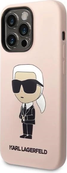 Mbështjellës Karl Lagerfeld Silicone Ikonik për iPhone 14 Pro 6.1", Rozë