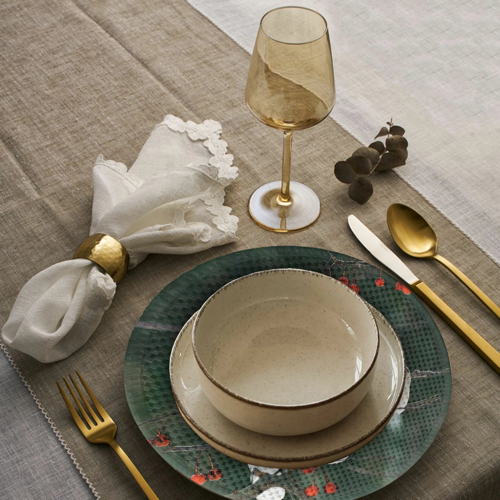 Nënshtrat tavoline Hermia Concept, shumëngjyrësh, 37cm, set prej 4 copash