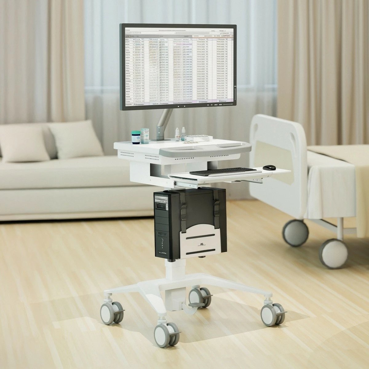 Kasë mbajtëse Maclean MC-116W për CPU, e bardhë