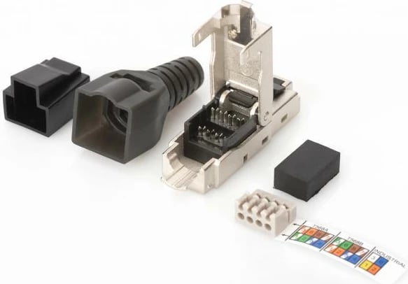 Field Termination Plug CAT 6A ,STP me kapak kundër pluhurit dhe mbrojtje nga përkulja.