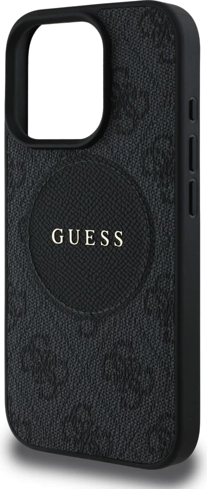 Mbështjellës Guess 4G Circle Classic Logo MagSafe për iPhone 16 Pro Max, zi